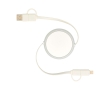 Retractable data sync cable with plastic and aluminium colour silver