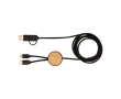 Recycled plastic and bamboo 5-in-1 fast charging cable, 27W colour black