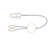 Aluminium and recycled plastic 5-in-1 fast charging cable colour silver