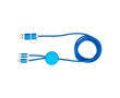 Recycled plastic and aluminium charging cable with 5-in-1 sync colour royal blue