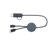 Fast charging cable with recycled plastic and 5-in-1 sync colour cyan blue