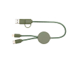 Fast charging cable with recycled plastic and 5-in-1 sync colour pastel green