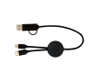 Fast charging cable with recycled plastic and 5-in-1 sync colour black