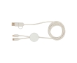 Recycled plastic data sync cable, 27W, 5-in-1 colour white