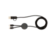 Recycled plastic data sync cable, 27W, 5-in-1 colour black