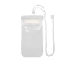 Medium waterproof plastic phone pouch with cord colour white