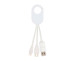 Recycled plastic charging cable with multiple connections, 4-in-1 colour white