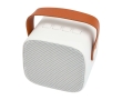 Wireless speaker in recycled plastic with leather strap, 3W colour white
