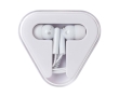 Simple earphones with audio jack and triangular case colour white