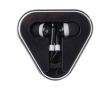 Simple earphones with audio jack and triangular case colour black