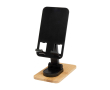 Folding phone stand, bamboo base, desktop use colour black
