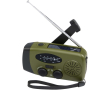 Eco-friendly emergency radio with solar charging and dynamo 1.200 mAh colour military green