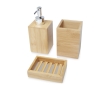 Bamboo bathroom kit with three accessories colour natural