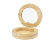 Compact bamboo pocket mirror with small compartment colour natural