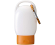 SPF 30 sun cream with integrated carabiner and vanilla fragrance 30ml colour orange