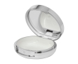 Vanilla-scented lip balm with interior mirror, SPF 15 colour silver