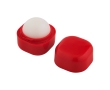 Vanilla lip balm with square plastic case, SPF 15 colour red