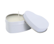 Heart-shaped tin candle with vanilla fragrance 40g colour white