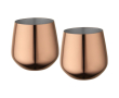 Set of two stainless steel mugs with rose gold finish 540ml colour pink