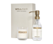 WELLmark 250ml glass dispenser and scented candle set colour white