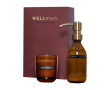 WELLmark 250ml glass dispenser and scented candle set colour garnet
