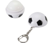Football-shaped lip balm keyring SPF15 vanilla colour black