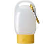 Portable hand gel with carabiner and citrus fragrance 30ml colour yellow