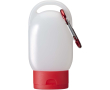 Portable hand gel with carabiner and citrus fragrance 30ml colour red