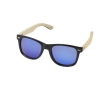 Polarised bamboo sunglasses with mirrored lenses colour light wood
