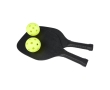 Set of black wooden paddles with 2 balls for events colour black