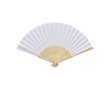 Bamboo and paper fan with perforated decorations colour white