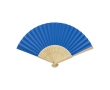Bamboo and paper fan with perforated decorations colour pastel blue