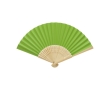 Bamboo and paper fan with perforated decorations colour green