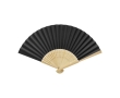 Bamboo and paper fan with perforated decorations colour black