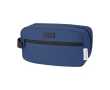 Recycled cotton GRS toiletry bag with metal plate, 330 g/m² colour navy-blue