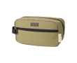 Recycled cotton GRS toiletry bag with metal plate, 330 g/m² colour green