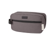 Recycled cotton GRS toiletry bag with metal plate, 330 g/m² colour grey