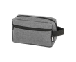 Recycled polyester travel toiletry bag with large compartment colour grey