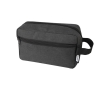 Recycled polyester travel toiletry bag with large compartment colour taupe grey