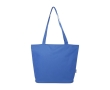 Multi-purpose recycled polyester bag with main zipper colour royal blue