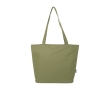 Multi-purpose recycled polyester bag with main zipper colour olive green