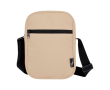 Water-repellent recycled polyester messenger bag with pockets colour ivory