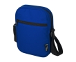 Water-repellent recycled polyester messenger bag with pockets colour royal blue