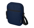 Water-repellent recycled polyester messenger bag with pockets colour navy-blue
