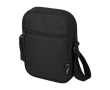 Water-repellent recycled polyester messenger bag with pockets colour black