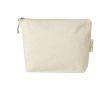 Organic cotton toiletry bag with zippered compartment, 180 g/m² colour natural
