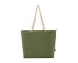 Recycled polyester beach bag with cord handles, 23L colour olive green