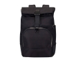 Travel backpack with roll-top closure and multiple pockets, 15\" colour black