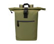 Roll-top waterproof laptop backpack, synthetic leather, 15\" colour dark green