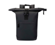Roll-top waterproof laptop backpack, synthetic leather, 15\" colour black